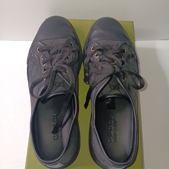 Gucci GG Canvas Low 'Grey Black - Picture 9 of 12